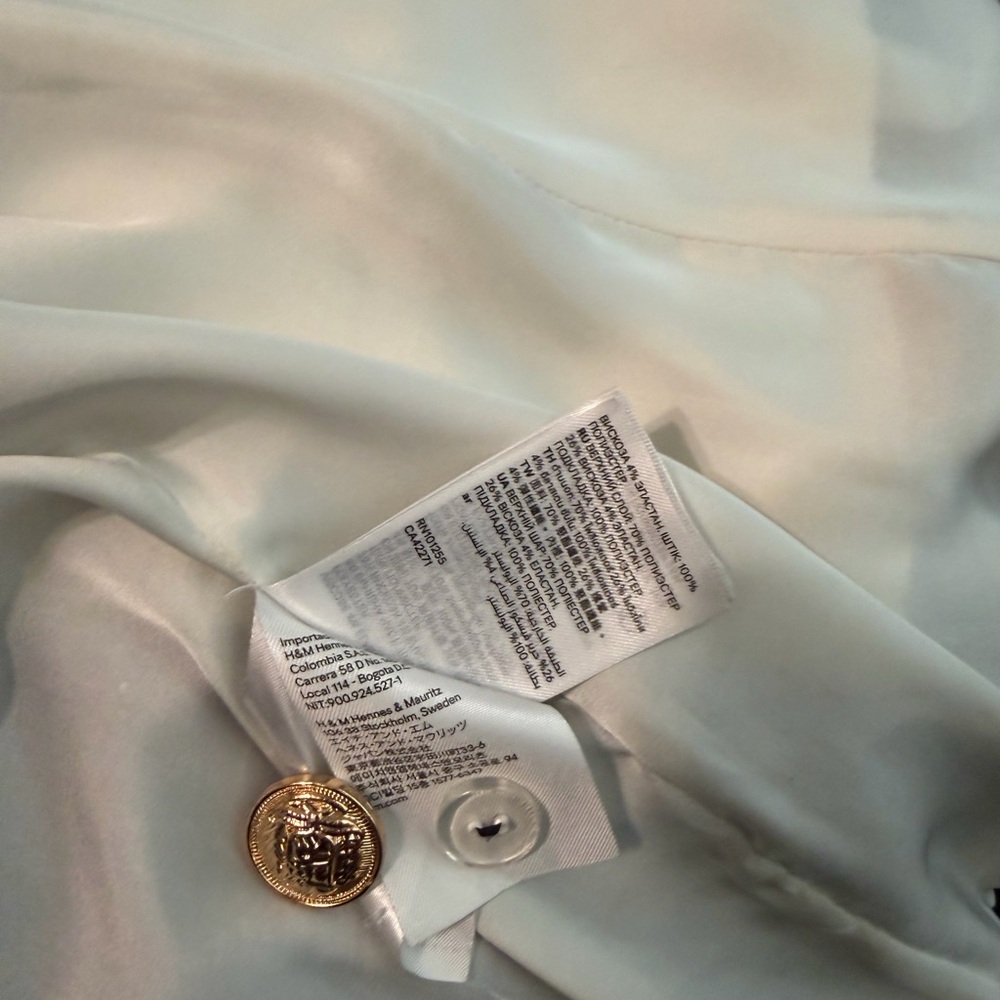 H&M Navy Pinstripe Blazer with Gold Buttons - Picture 6 of 6